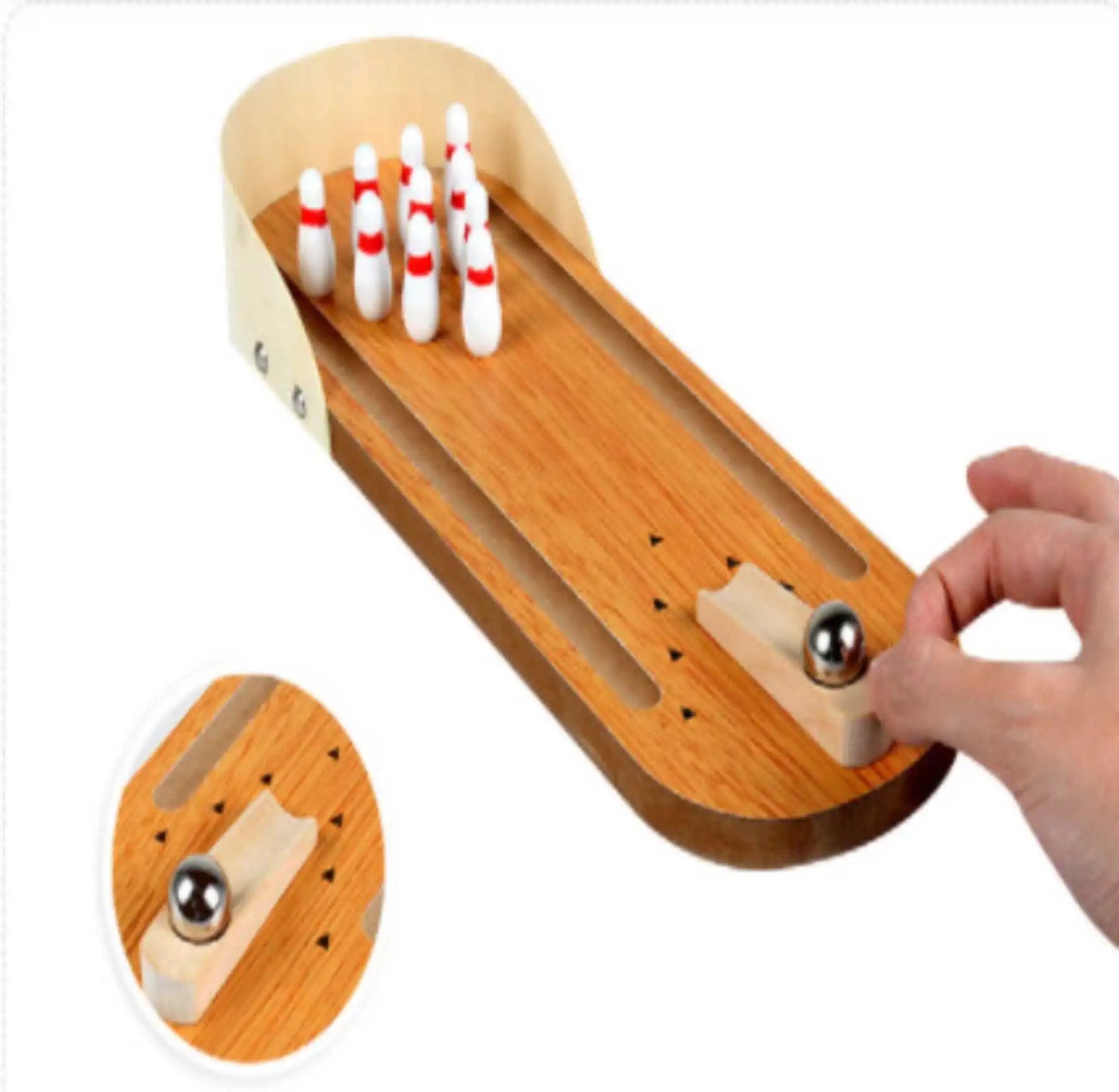 Mini Wooden Bowling Tabletop Game